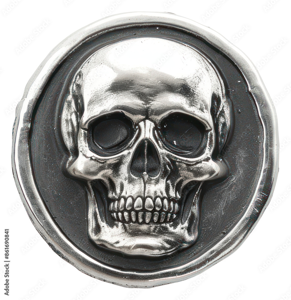 Canvas Prints png seal wax stamp skull silver jewelry locket.