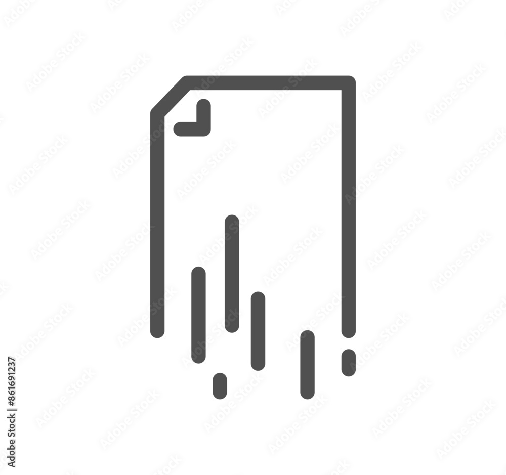 Poster document flow management related icon outline and linear vector.