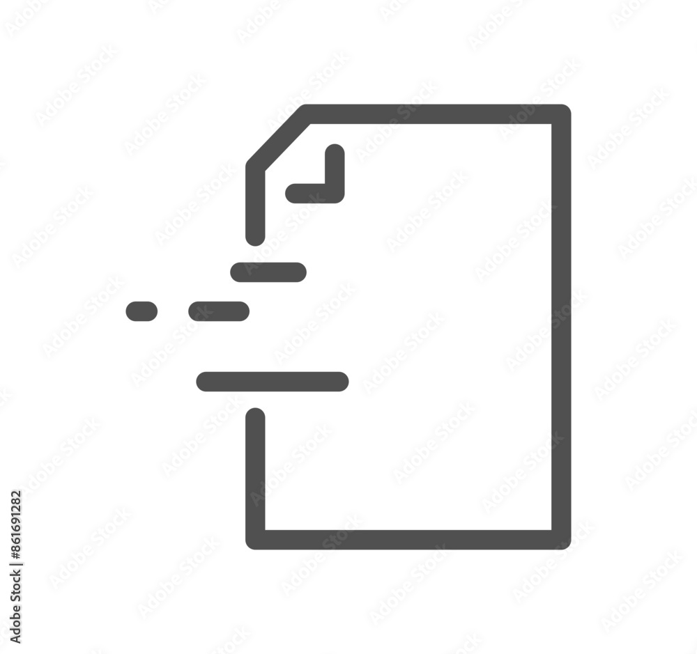 Poster document flow management related icon outline and linear vector.