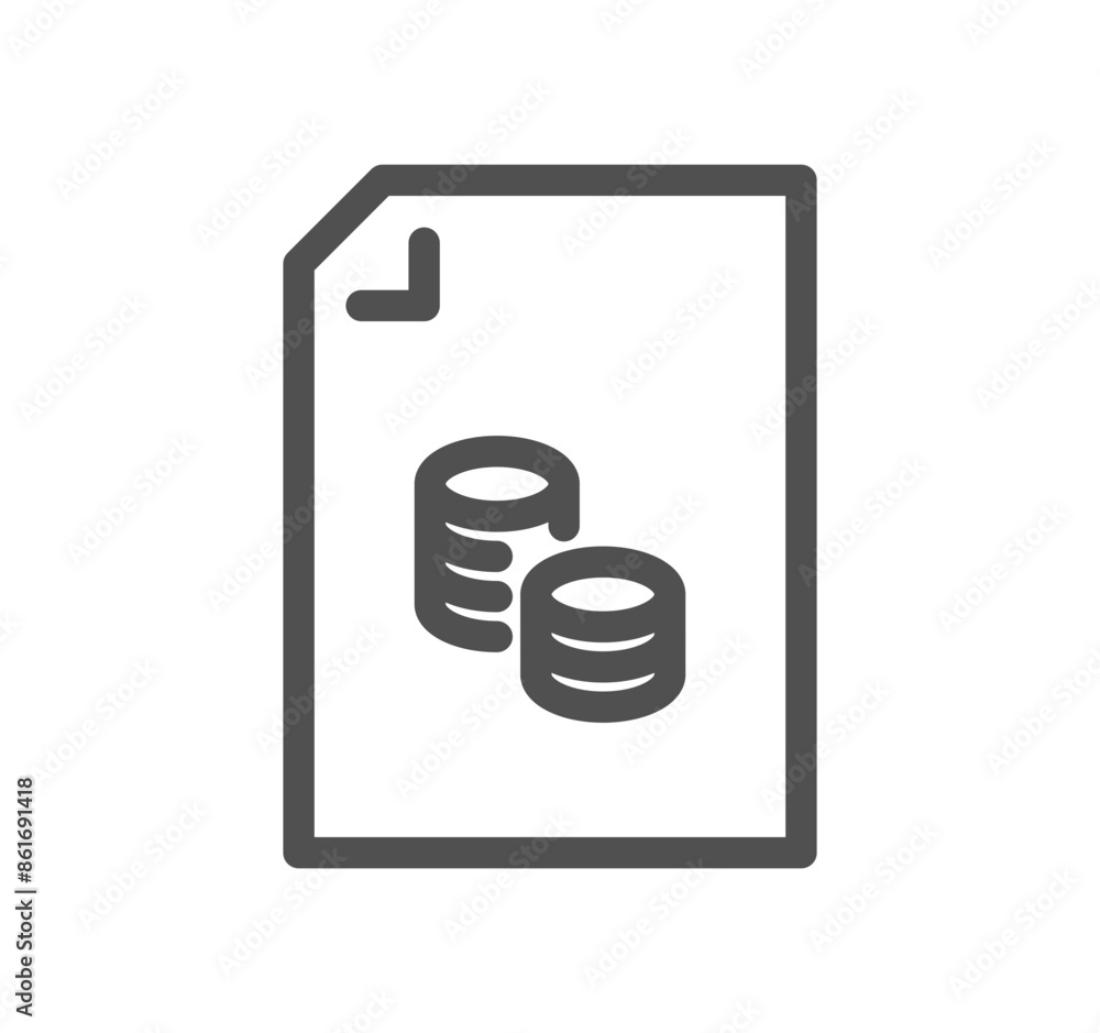 Aufkleber document flow management related icon outline and linear vector.