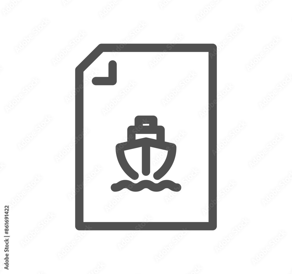 Poster document flow management related icon outline and linear vector.