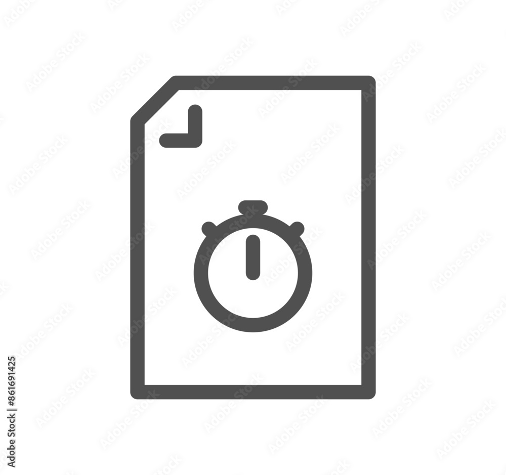 Poster document flow management related icon outline and linear vector.