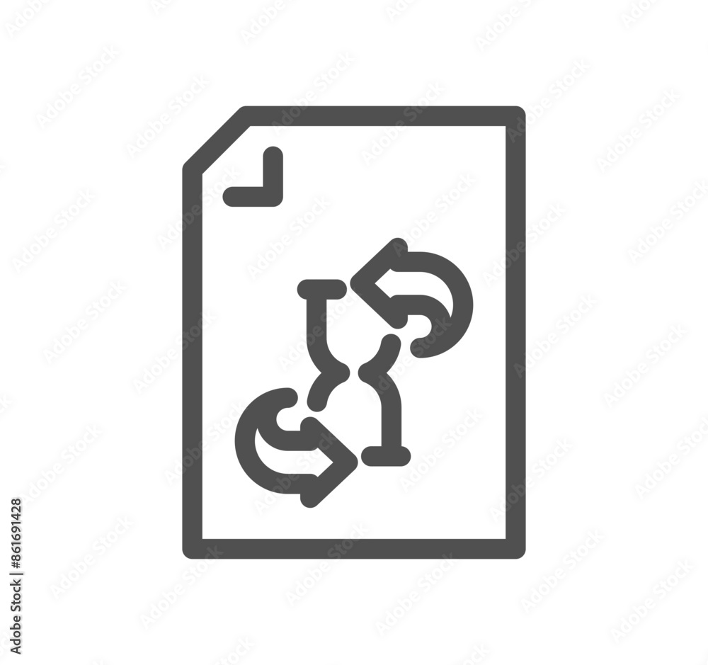Aufkleber document flow management related icon outline and linear vector.