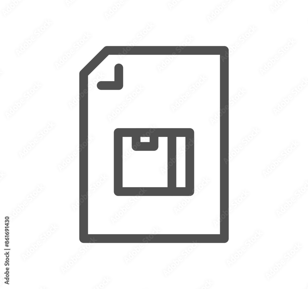 Poster document flow management related icon outline and linear vector.