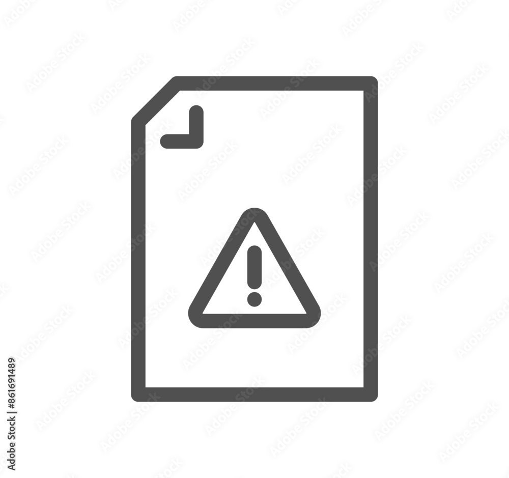Poster document flow management related icon outline and linear vector.