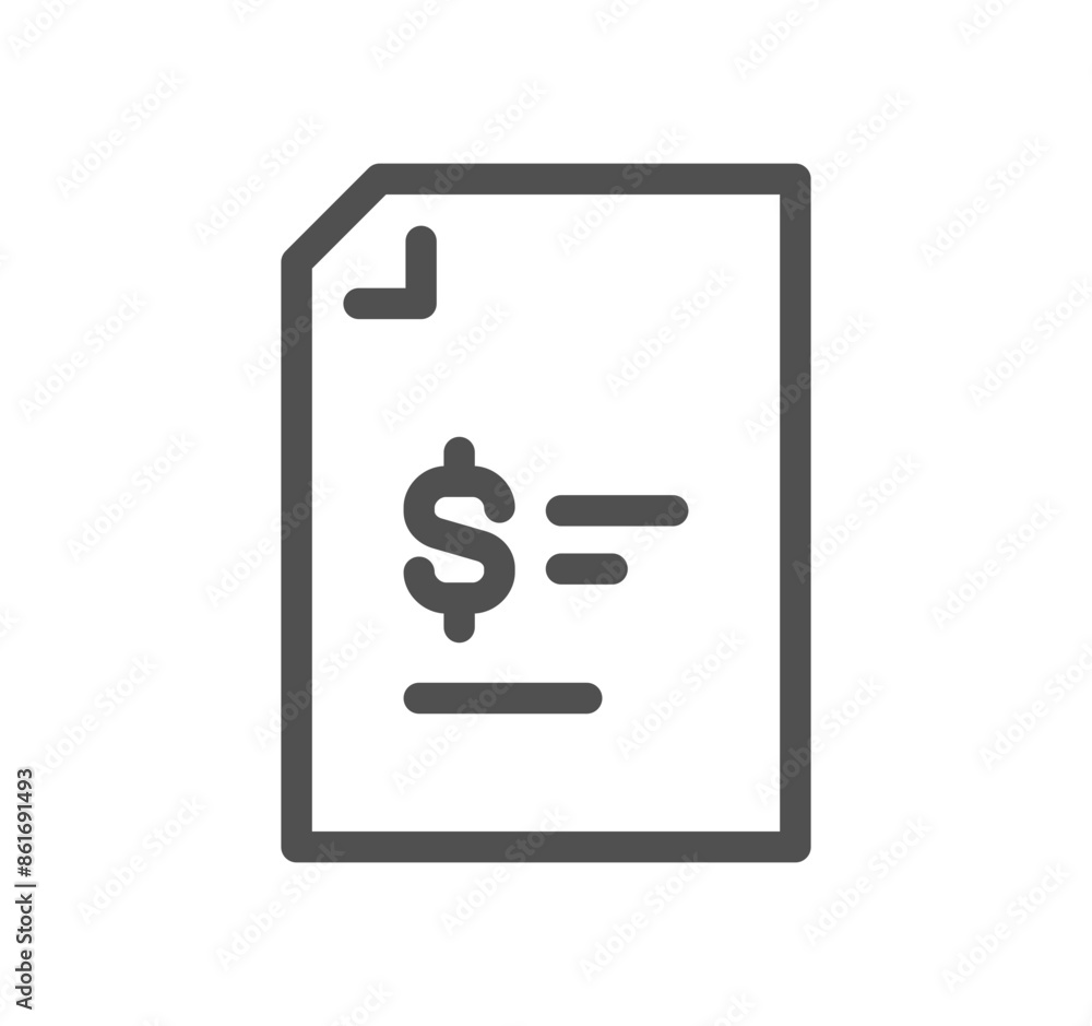 Poster document flow management related icon outline and linear vector.
