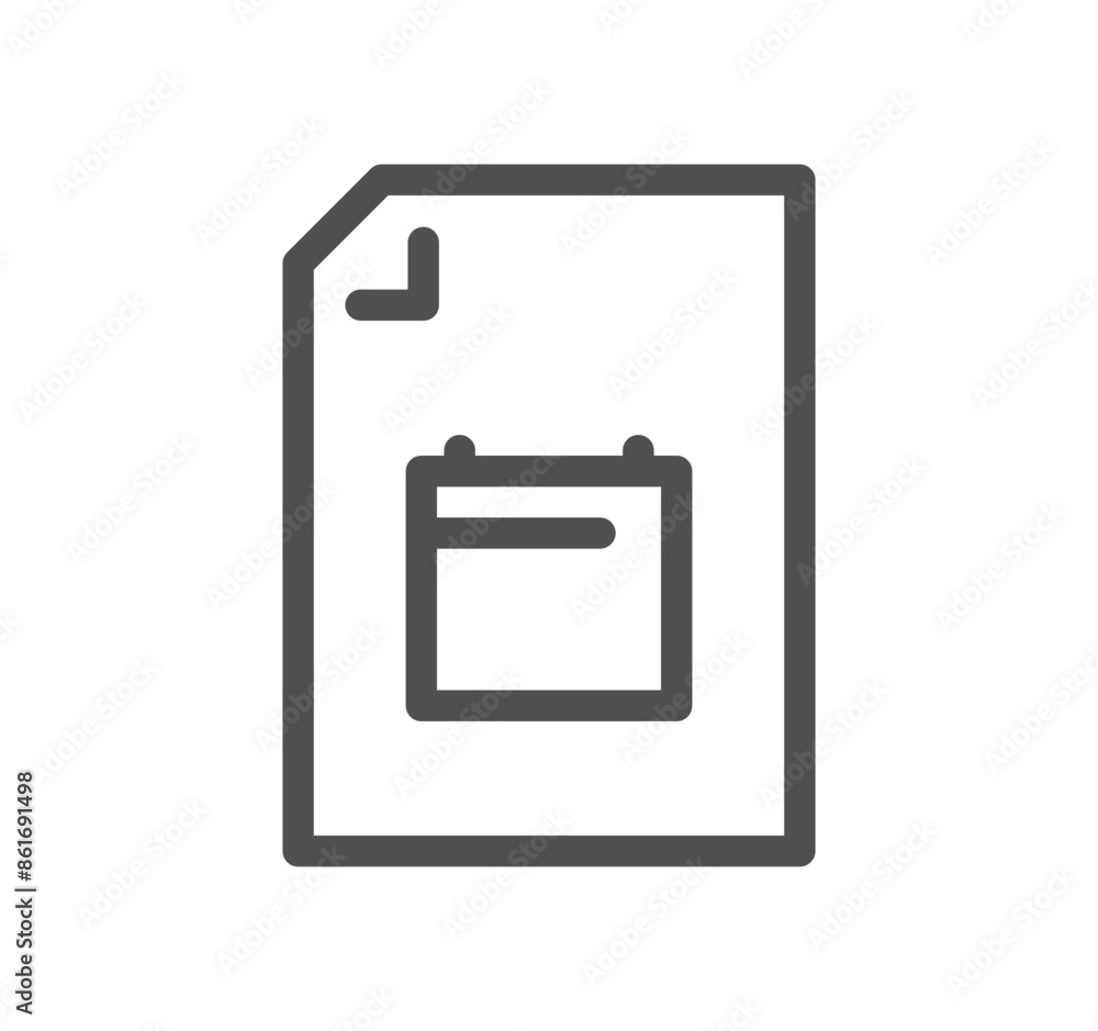 Poster document flow management related icon outline and linear vector.