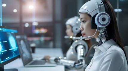17. Generate a scene of AI-driven customer service, with virtual agents providing personalized assistance and resolving inquiries in real-time.