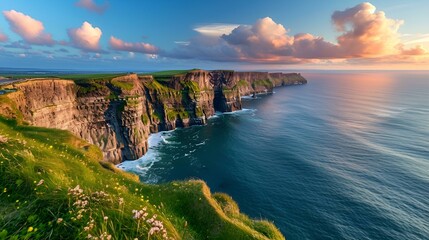 The majestic Cliffs of Moher in County Clare, Ireland, showcasing.