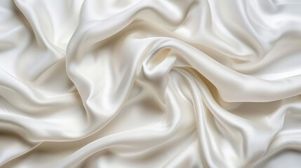 Obraz premium soft white silk fabric texture with ripples and folds luxurious background