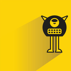 monster with shadow on yellow background