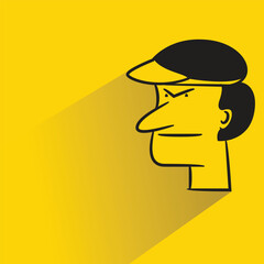 man character with shadow on yellow background