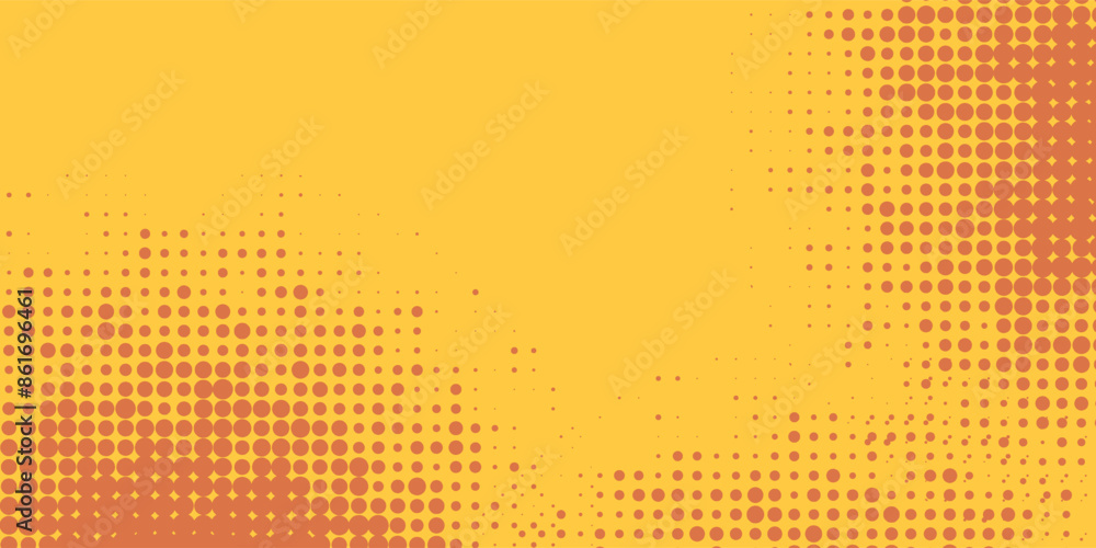 Aufkleber dots halftone yellow orange color pattern gradient texture with technology digital background. pop a