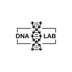 dna test thin line logo. concept of genetic badge or simple pharmacy laboratory template. flat stroke trend modern smart biotech logotype graphic lineart design art on white background