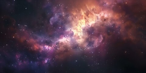 Fototapeta premium Detailed depiction of a starry nebula representing the eternal movement in the cosmos. Concept Cosmic Exploration, Timeless Beauty, Celestial Wonders, Infinite Universe, Astronomical Marvels