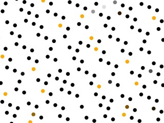 Geometric print illustration. Polka dot pattern. Black and yellow dots on white background. Minimalist design