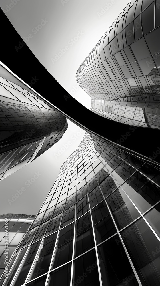 Aufkleber the undulating curves and repetitive patterns of a modern architectural masterpiece creating a sense