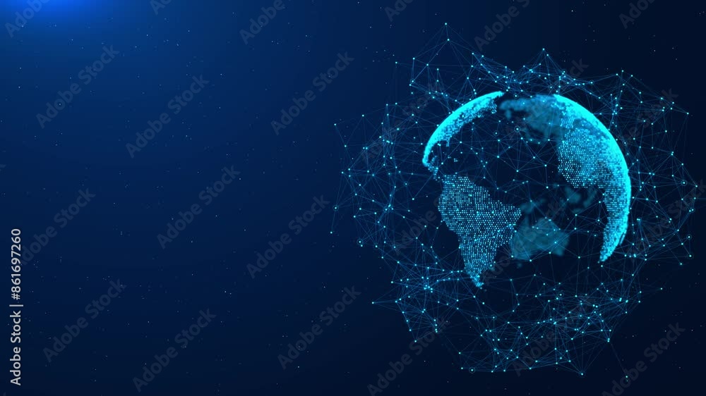 Aufkleber 4k 3d hud planet earth globe maps world animation earth map digital connection social network. world