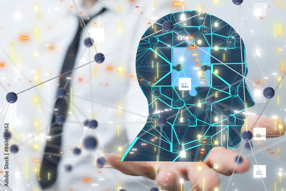 Poster digital medical futuristic interface 3d rendering