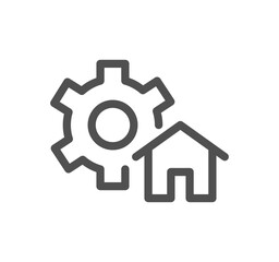 Smart house related icon outline and linear vector.	
