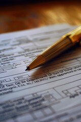 Pen lying on a contract or application form