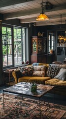 Nostalgic Vibes in a Stylish Retro Interior with Trendy Decor