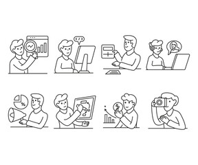 job and career characters set illustration