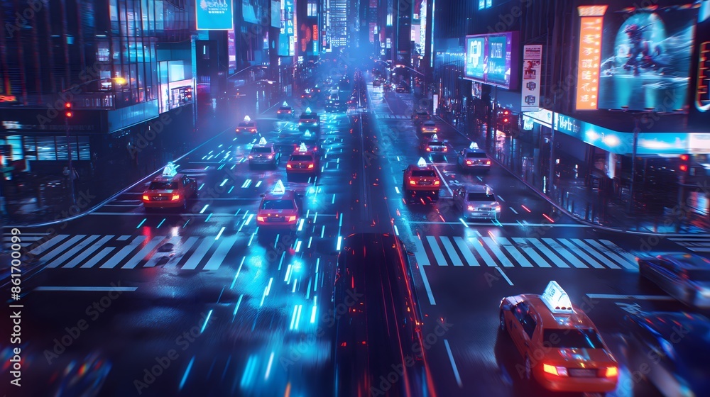 Poster 3. generate a digital cityscape bustling with autonomous vehicles guided by ai algorithms, navigatin