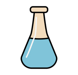 Chemical test tube icon. Lab equipment isolated on isolated background. Experiment flasks for science experiment. Simple vector flat illustration