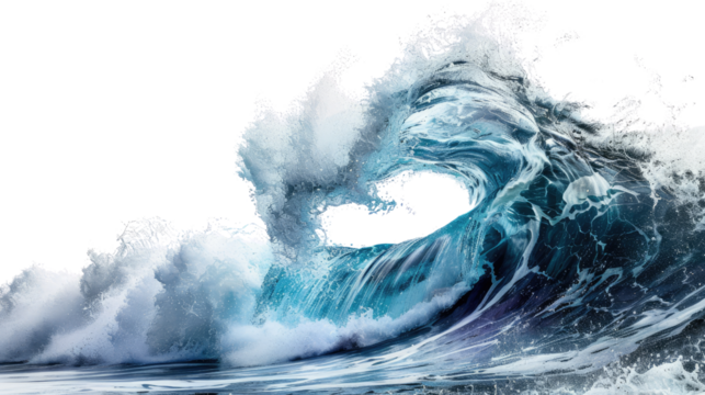 Sea wave, transparent background PNG