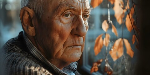 An elderly widower dealing with depression after the loss of his wife. Concept Grief, Widowhood, Depression, Elderly Support, Coping Strategies