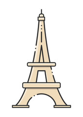 シンプルでスタイリッシュなエッフェル塔アイコン - フランス･パリのイメージ素材