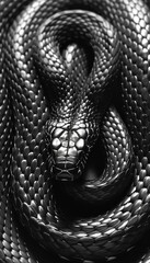 close up of a black snake