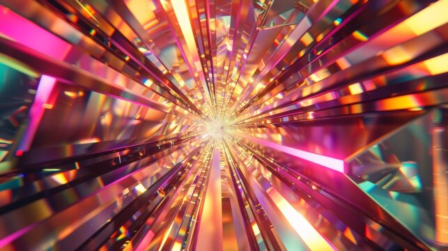 A kaleidoscope of prisms spinning and shifting creating mesmerizing illusions.