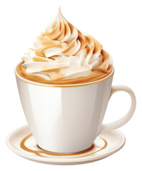 PNG Ice cappuccino cream mug whipped cream.