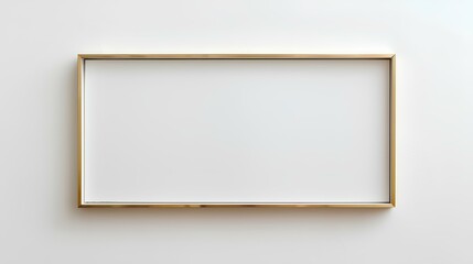 Obraz premium Sleek brass frame with clean lines on a white background.
