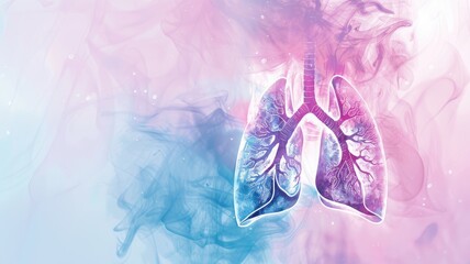  Poster depicting lungs and calling for early diagnosis with a pastel gradient background.