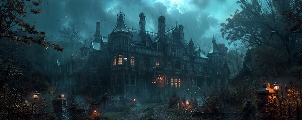 Fototapeta premium Adventures in a haunted mansion.