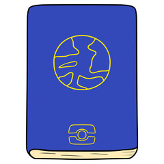 passport book illustration hand drawn isolated vector