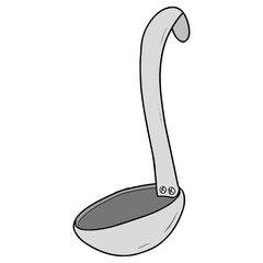 soup ladle illustration hand drawn isolated vector