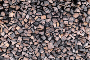 
Split firewood collapsed into a pile