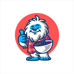 Happy Yeti Mascot