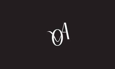 OA, AO, O, A Abstract Letters Logo Monogram