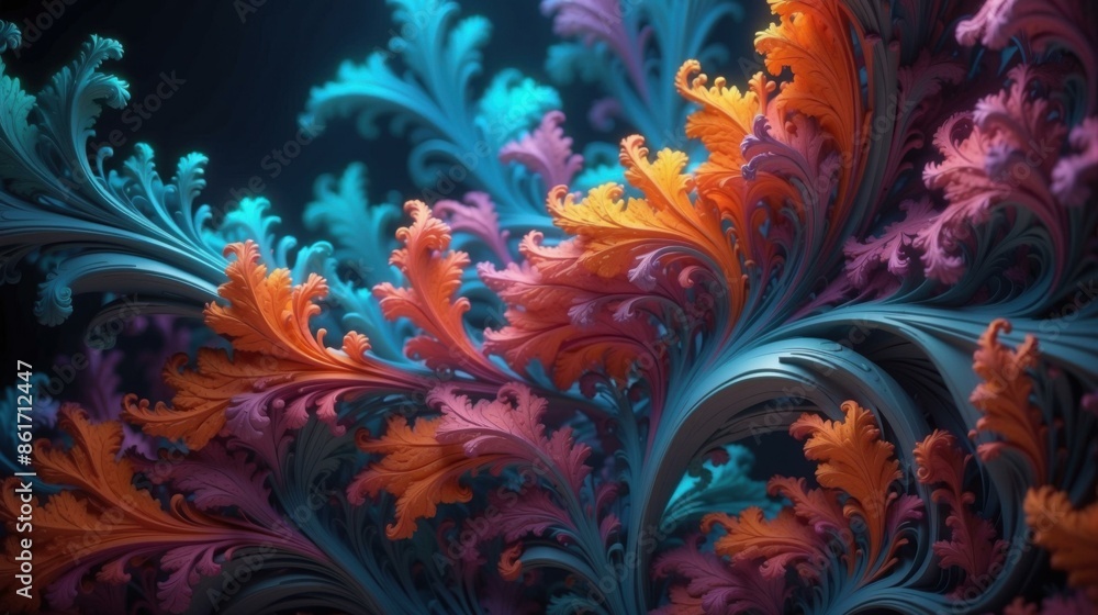 Poster an image of a colorful swirl pattern on the surface. ai.