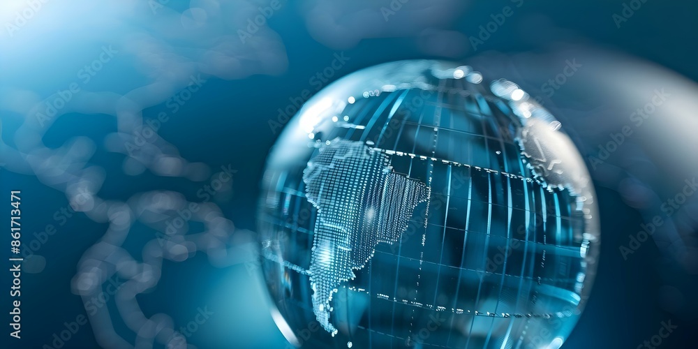 Poster the digital globe a symbol of global network connectivity and high-speed data transfer technology. c