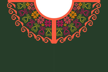 Decorative design for neckline Geometric shapes.
