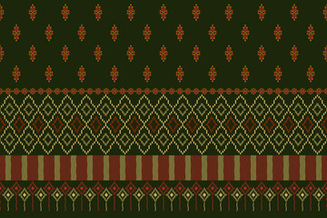 Geometric shapes and pixel design vector seamless pattern.