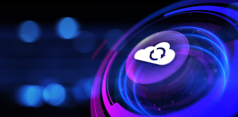 Cloud technology data storage concept on virtual screen.