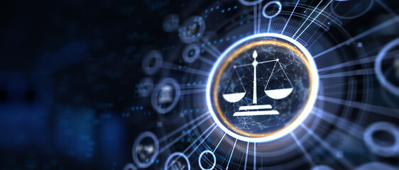 Law concept lawyer cyber digital compliance business technology concept.