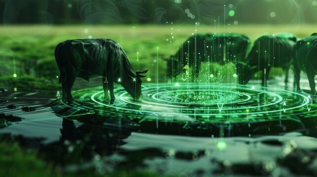 5Genabled sensors in livestock water troughs monitor water levels and usage alerting farmers to potential issues and conserving water resources.